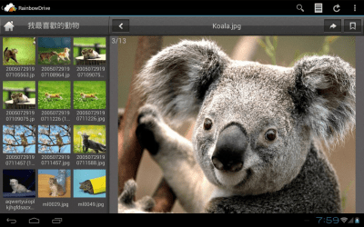 Screenshot of the application RainbowDrive - #7