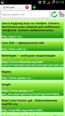 Screenshot of the application Lime Browser 1 - #6