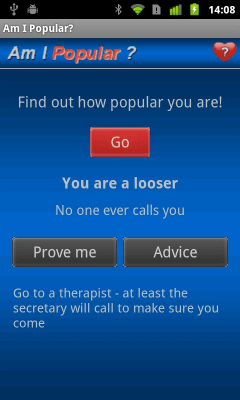 Screenshot of the application Am I Popular? - #2