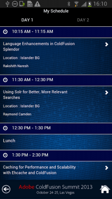 Screenshot of the application CFSummit2013 - #2