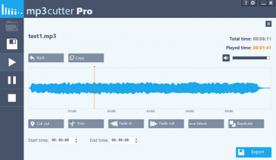 Screenshot of the application mp3 cutter - #2
