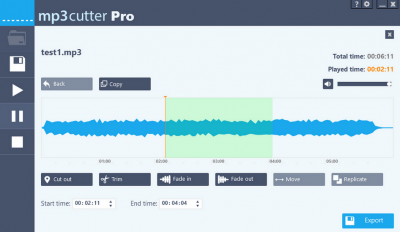 Screenshot of the application mp3 cutter - #3