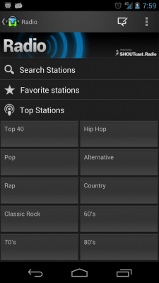 Screenshot of the application Motorola Music Player - #7