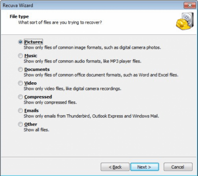 Screenshot of the application Recuva Portable - #5