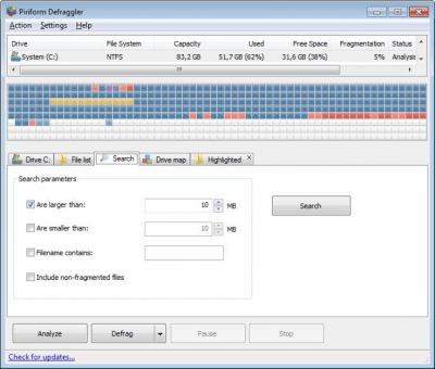 Screenshot of the application Defraggler Portable - #4