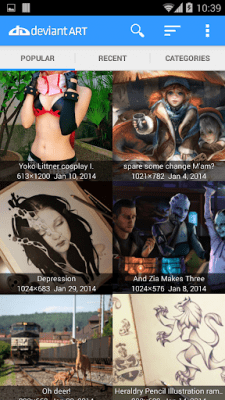 Screenshot of the application DeviantART Gallery - #9