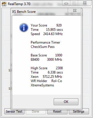 Screenshot of the application Real Temp - #3