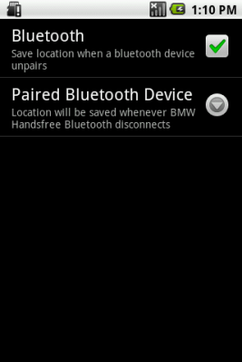 Screenshot of the application Car Locator Bluetooth Plugin - #1