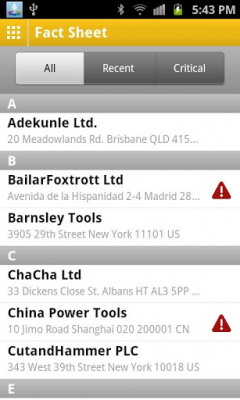Screenshot of the application SAP Financial Fact Sheet - #5
