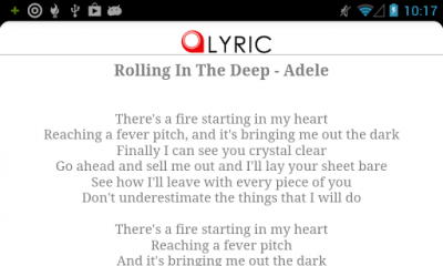 Screenshot of the application Lyric Search - #5