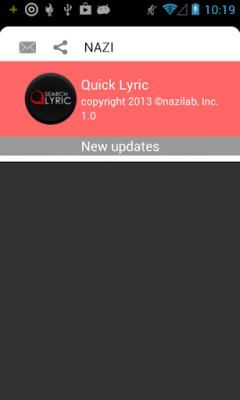 Screenshot of the application Lyric Search - #8