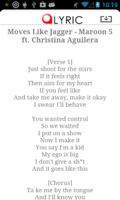Screenshot of the application Lyric Search - #12