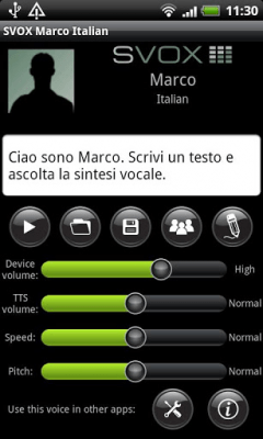 Screenshot of the application SVOX Italian Marco Trial - #3