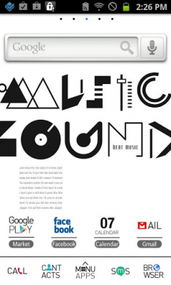 Screenshot of the application Typo White GOLauncher EX Theme - #3