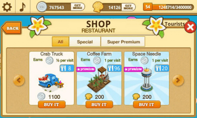 Screenshot of the application Tap Resort Party - #4