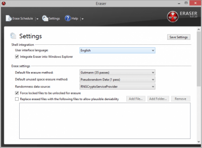 Screenshot of the application Eraser - #2