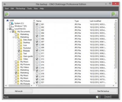 Screenshot of the application O&O DiskImage - #2