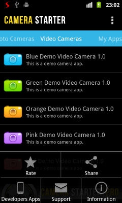 Screenshot of the application Camera Starter - #8