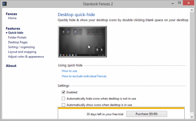 Screenshot of the application Fences - #3