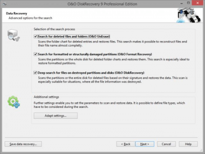 Screenshot of the application O&O DiskRecovery - #2