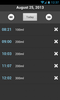 Screenshot of the application Carbodroid - Drinking Water - #3