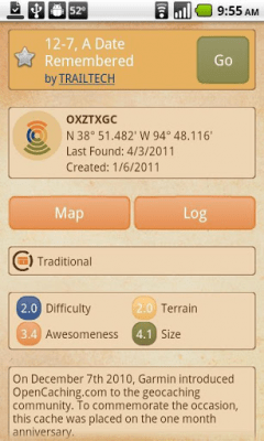 Screenshot of the application OpenCaching - #3
