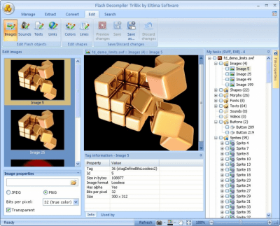 Screenshot of the application Flash Decompiler Trillix - #2