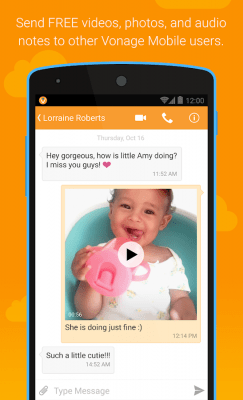 Screenshot of the application Vonage Mobile Call Video Text - #2