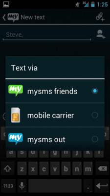 Screenshot of the application mysms - Tron Theme - #2