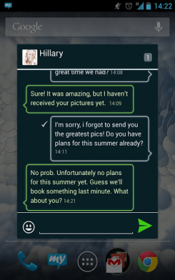 Screenshot of the application mysms - Tron Theme - #6