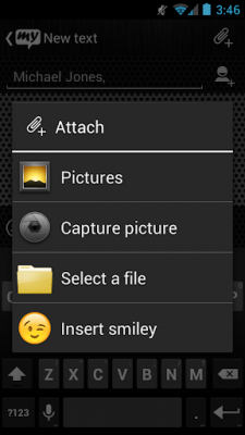 Screenshot of the application mysms - Chrome Theme - #2