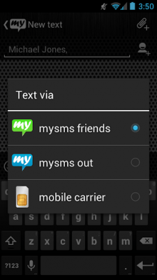 Screenshot of the application mysms - Chrome Theme - #5