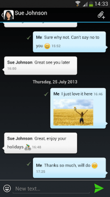 Screenshot of the application mysms mirror - Dark Theme - #2
