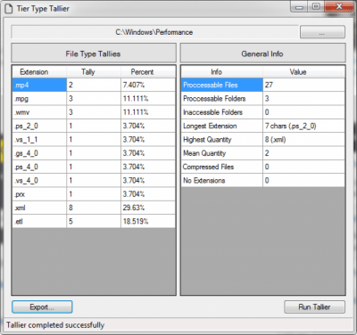 Screenshot of the application Tier Type Tallier - #2