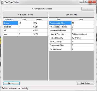 Screenshot of the application Tier Type Tallier - #3