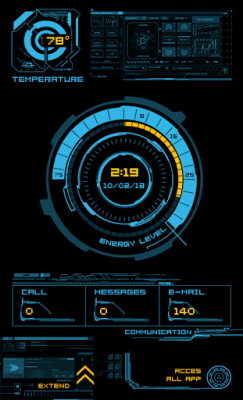 Screenshot of the application MYCOLORSCREEN Blue Neon Theme - #2