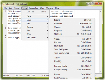 Screenshot of the application TED Notepad Portable - #3