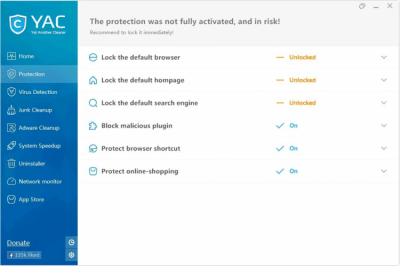 Screenshot of the application Yet Another Cleaner - #2