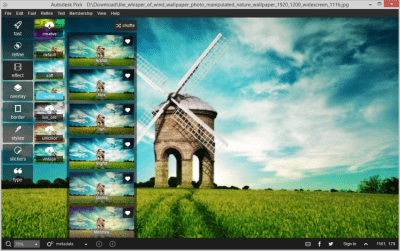 Screenshot of the application Pixlr Starter - #2
