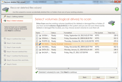 Screenshot of the application Active@ UNDELETE - #2