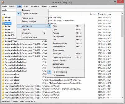 Screenshot of the application Everything - #2
