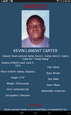 Screenshot of the application FBI Most Wanted - #2