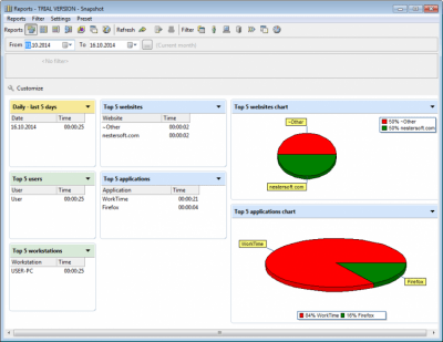 Screenshot of the application WorkTime Professional - #2