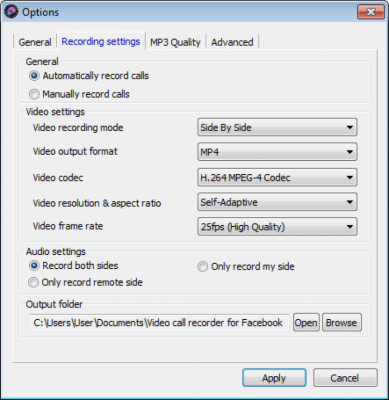 Screenshot of the application Video call recorder for Facebook - #2