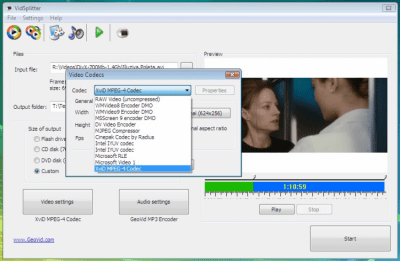 Screenshot of the application VidSplitter - #2