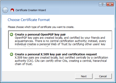 Screenshot of the application Gpg4win - #2