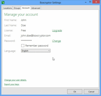 Screenshot of the application Boxcryptor - #2