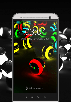 Screenshot of the application 3D Light Balls Screen Lock - #15
