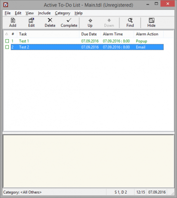 Screenshot of the application Active To-Do List - #2
