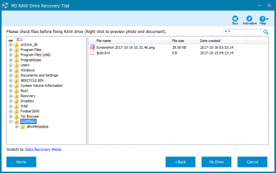 Screenshot of the application M3 RAW to FAT32 Converter - #2